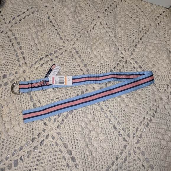 Vineyard Vines NWT new stripe belt blue pink men S - Picture 4 of 8